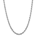 thumbnail image 1 of Solid 14k White Gold Big Heavy 5.5mm Diamond-Cut Rope Chain Necklace 30" - with Secure Lobster Lock Clasp, 1 of 5