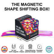 SHASHIBO Magnetic Fidget Cube That Transforms Into Over 70 Shapes, Confetti by Laurence Gartel, 1 Pack