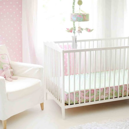 My Baby Sam Pixie Baby Bumperless Crib Sheet, Pink