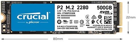 Crucial P2 500GB M.2 2280 PCI-Express 3.0 NVMe Solid State Drive (Micron 3D NAND)
