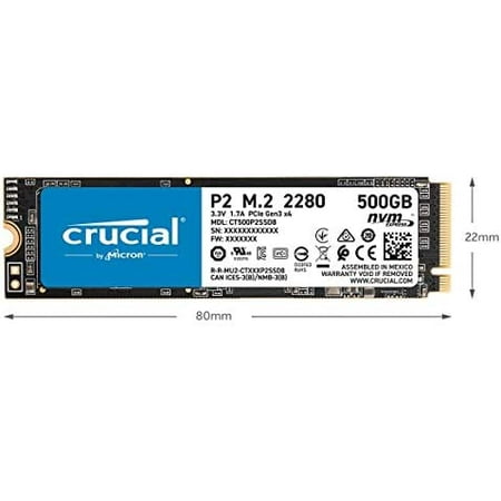 Crucial P2 500GB PCIe M.2 2280 SSD CT500P2SSD8 パッケージ品 翌日配達送料無料 並行輸入品