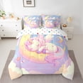 thumbnail image 2 of Castle Fairy Kids Cute Animal Unicorn 7-Piece Twin Bedding Sets,Kawaii Rainbow Bedding Comforter Set,Dreamy Princess Breathable Sheet Sets,Microfiber Bedroom Decor, 2 of 8