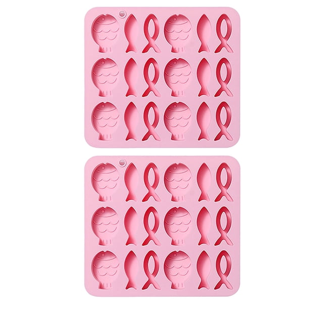 Molde para hornear de cocina, 18 agujeros, 3 formas diferentes de peces, molde de silicona, molde para pastel de hielo de chocolate, molde para goteo de pegamento, herramienta para hornear
