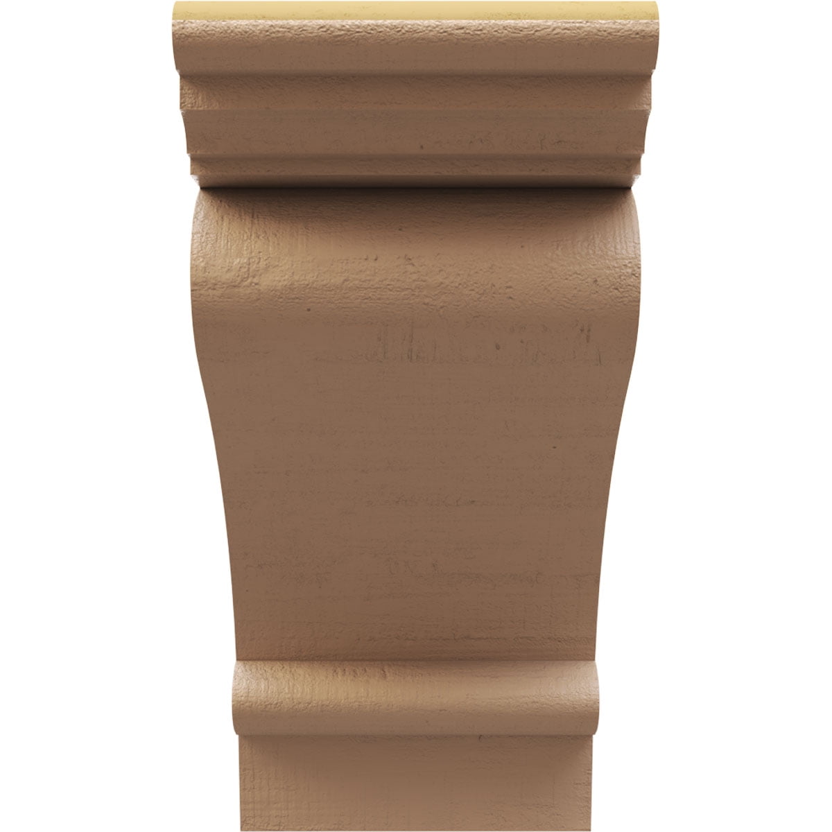 3"W x 6"D x 6"H Classic Mayflower Rough Cedar Woodgrain TimberThane Corbel, Primed Tan
