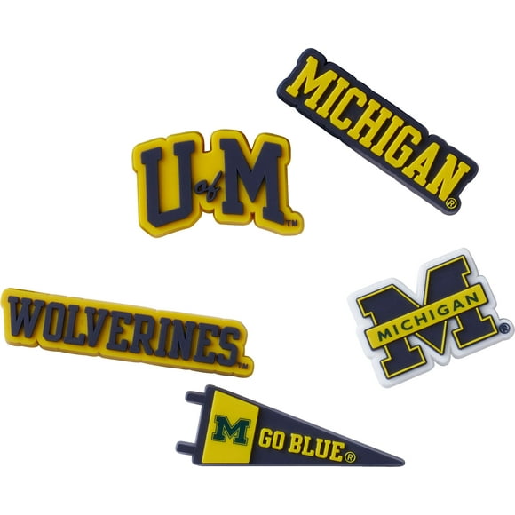 Crocs Collegiate Teams University of Michigan 5 Pack Shoe Charms | Jibbitz for Crocs