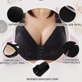 thumbnail image 4 of Bigersell Backless Sports Bra Women Solid Color Fashion Bowknot Comfortable Hollow Out Bra Underwear No Underwire Short Size Wireless Bra, Style 8243, Black 36B, 4 of 9