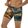 thumbnail image 3 of Rateoe Starry Night Guitar Dog Print Men’s Underwear Boxer Briefs Soft Comfortable Underwear Boxer Briefs, Long Leg Briefs,Anti-chafing Boxer Briefs, 3 of 7