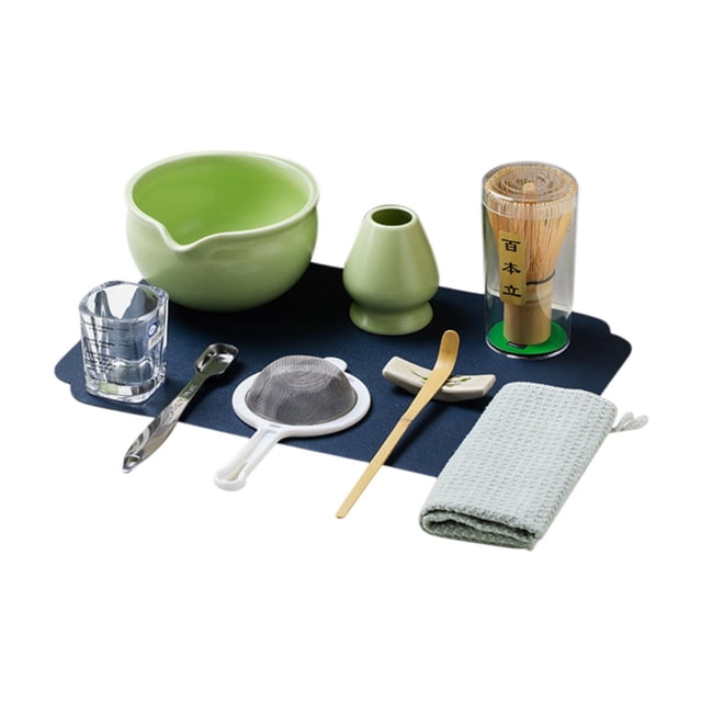 10pcs matcha set de té té almohadilla de té regalo de tazón para japonés familiar, utensilios de cocina para preparación de matcha matcha latte Verde claro