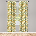 thumbnail image 3 of Ambesonne Yellow and White Curtains, Ripe Pineapple, Pair of 28"x63", Earth Yellow Green White, 3 of 5