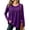 731#Purple, variant on Women's Crew Neck Base Layer Top Long Sleeve Casual Undershirt Long Sleeve Base Layer S