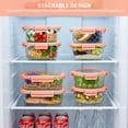 thumbnail image 5 of 36 Pcs Glass Food Storage Containers with Tempered Lids Set, Borosilicate Oven-Safe(-4°F~950°F), Airtight Meal Prep Lunch Box Containers (18 Containers & 18 Lids), Pink, 5 of 8