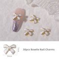 thumbnail image 2 of Lazos de dijes de uñas 3D, 30 piezas de gemas de perlas con nudo de lazo, decoraciones de uñas para decoración de uñas, pernos de uñas de aleación de metal para joyería DIY, manualidades con, 2 of 6