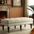 thumbnail image 2 of Linon Isabelle Velvet Tufted Bench, Multiple Sizes and Colors, 2 of 4