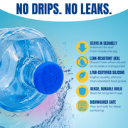 The Jug Plug Original Silicone Water Jug Cap, 2-Pack, for Standard 5-Gallon Water Bottles