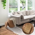 thumbnail image 2 of Casafield Round Storage Basket with Lid, Cinnamon - Handwoven Water Hyacinth Hamper Organizer for Laundry, Blankets, Plants, 2 of 7
