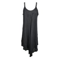 Mogul Womens Black Cover Up Tank Dress Strappy Flare Modern Boho Chic Gypsy Dresses