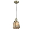 thumbnail image 6 of 201C-AC-G142 Innovations Lighting Chatham - 1 Light Cord Hung Mini Pendant In Art Deco Style-11 Inches Tall and 7 Inches Wide-Antique Copper, 6 of 6