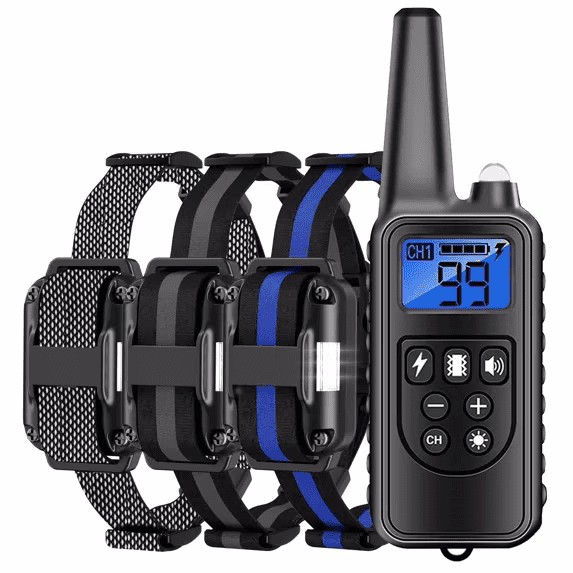Heaflex Dog Training Electric Collar with Remote Waterproof 2600ft LED Light Beep Vibration for 3 Dogs