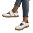 thumbnail image 6 of Womens Fashion Sneakers Mary Jane Casual Shoes Hook and Loop Lace Trim Walking Flats Soft Gum Sole Retro Tennis Shoes Low Top, 6 of 8