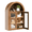 Brown, variant on Flictozena Medicine Cabinet Wall Mount with Glass Door with Adjustable Shelves, Arched Wall Cabinet , Wood Cabinet for Laundry Room, Kitchen, Living Room & Toilet, Black