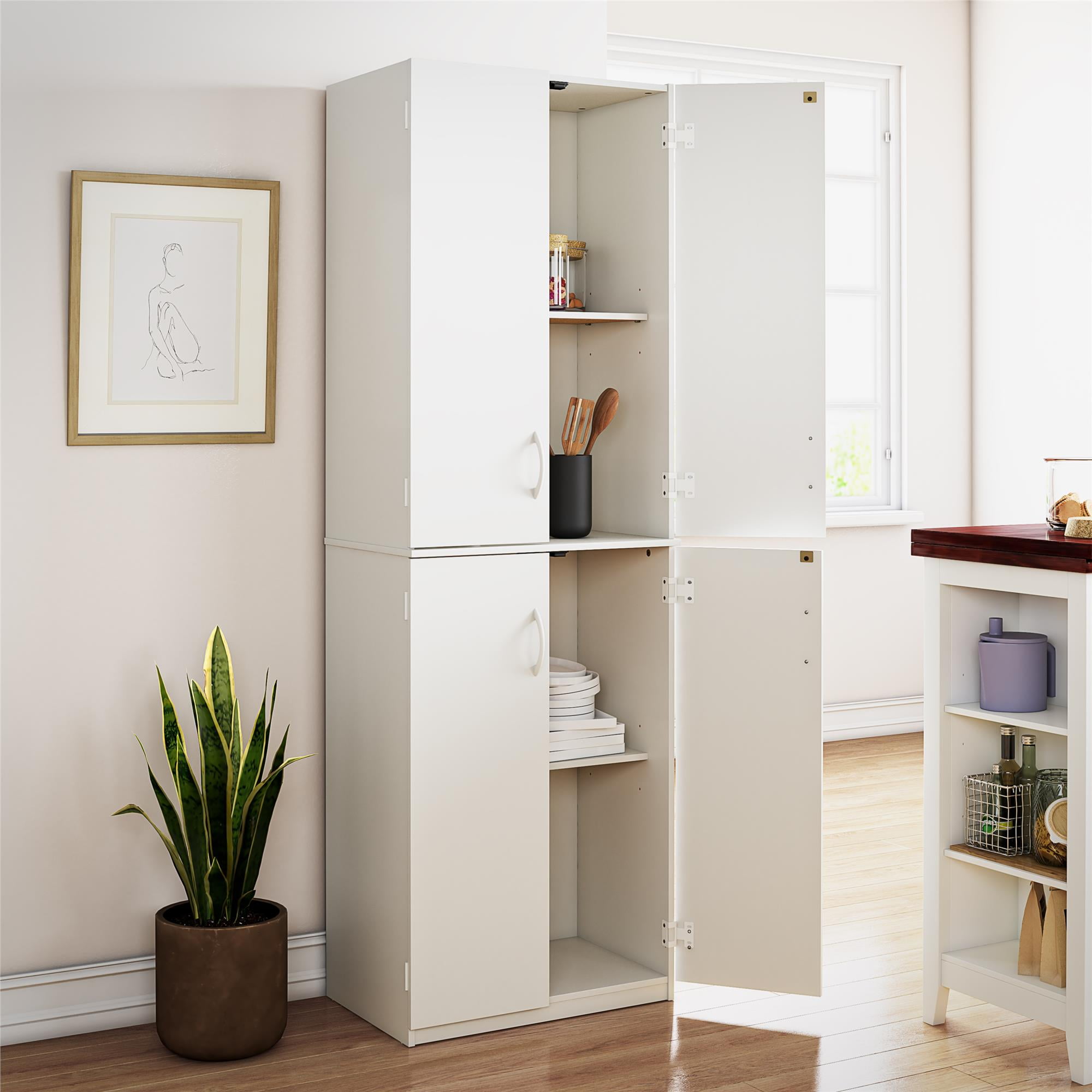 (3 pack) Mainstays 72" 4-Door Cabinet, White