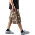 thumbnail image 2 of Ma Croix Men's Checkered Loose Fit Plaid Cargo Shorts, 2 of 7