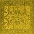 thumbnail image 1 of Ahgly Company Machine Washable Indoor Square Oriental Yellow Industrial Area Rugs, 8' Square, 1 of 4