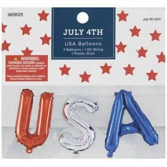 Usa Balloons 18" Letters Patriotic Party Decorjuly 4Th Red Silver Blue