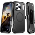 thumbnail image 1 of wonima11 Compatible with iPhone 17 Pro Max Case with Belt Clip Holster, 2X Screen Protector, Shockproof, Compatible with MagSafe, 3-Layer, Heavy Duty Magnetic Phone Case Cover, 6.9", Black, 1 of 1