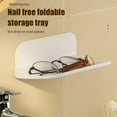 thumbnail image 4 of Foldable Floating Shelves for Wall | No Drill White Wall Shelves | Small Floating Shelf for Bathroom, Bedroom, RV, KitchenAdhesive Shelves for Phones, Watches, Personal Items | Renter Friendly, 4 of 8