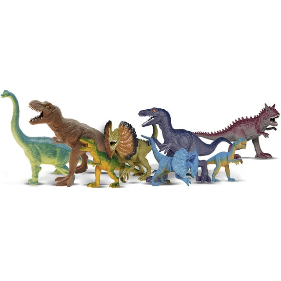 Simba Toys: Big Dino Set – 8 Dinosaur Action Figures, 3.5-7.5" Realistic Prehistoric Miniatures, Colorful Animal Toy Playset, Nature World, Kids 3 