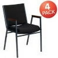 thumbnail image 3 of Flash Furniture 4 Pack HERCULES Series Heavy Duty Black Dot Fabric Stack Chair with Arms, 3 of 14