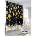 thumbnail image 3 of Black Yellow Christmas Balls Shower Curtain Set ，Waterproof Fabric Shower Curtains Xmas Snowflake Shower Curtains for Bathroom,Bathroom Decor 36"x72", 3 of 6