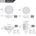 thumbnail image 2 of Vancasso, 16-Piece Stoneware Dinnerware Sets, Light Grey Dinner Set, Service for 4, 2 of 7