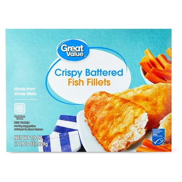 Great Value Crispy Battered Fish Fillets, 19 oz, 10 Count