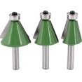 thumbnail image 1 of 3pcs 8mm Shank Countersink And Chamfer Cutter, 15 Degree 22.5 Degree 30 Degree Countersink And Chamfer Bit Set Woodworking Milling Cutter Woodworking, 1 of 5
