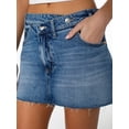 thumbnail image 6 of Celebrity Pink Women's Crossover Waistband Denim Skort, Sizes XS-XXXL, 6 of 7