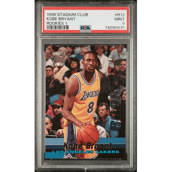 Graded 1996 Stadium Club Kobe Bryant #R12 Rookies 1 Rookie RC Basketball Card PSA 9 Mint