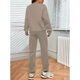 thumbnail image 2 of Solid Two-piece Set Long Sleeve Tops & Drawstring Jogger Pants Women's Clothing, 2 of 8