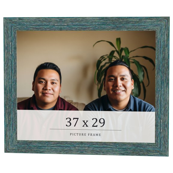 37x29 Frame Blue Rustic Barnwood Solid Wood Picture Frame Width 1.25 Inches | Interior Depth 0.5