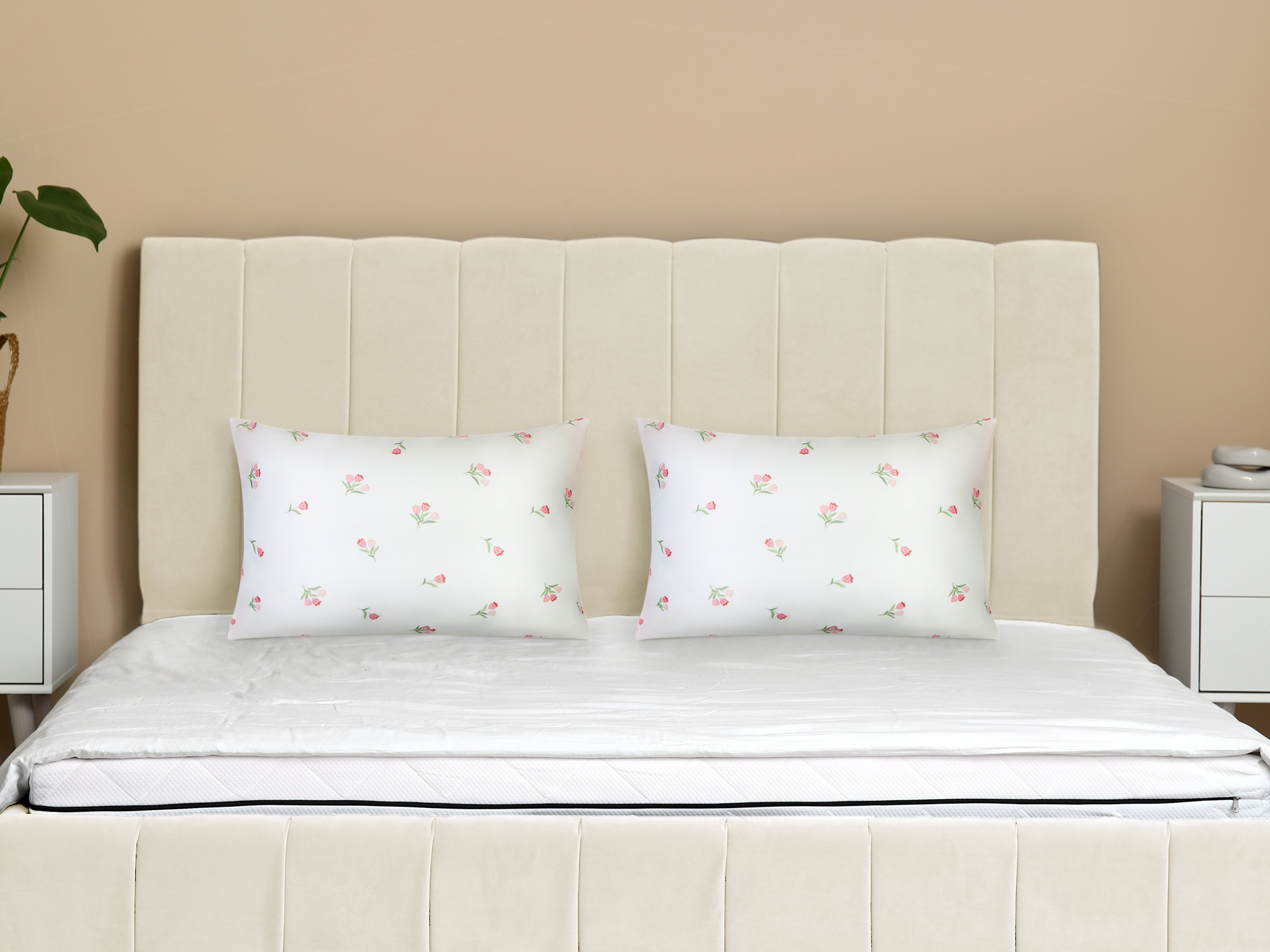 Unique Bargains 2 Pack Pillowcase Breathable Soft Floral Pillow Cases Gift Pink