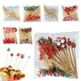 thumbnail image 5 of QHUDLV 100PACK Christmas Cocktail Picks,Merry Christmas Food Appetizer Skewer Toothpicks,Vintage Themed Toothpicks Xmas Decoration, 5 of 9