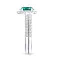 thumbnail image 3 of Rosec Jewels Lab Grown Emerald Wedding Rings Set - 2 Ct Engagement Ring with Band - AAAA Grade, 14K White Gold, US 9.00, 3 of 8
