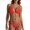 A-Red142, variant on Yuanlong Women's Bikini Neck Tie Top With Side Tie Triangle Bottom Solid Color Bathing Suits Minimalist Beach Swimwear