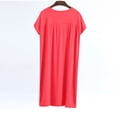 thumbnail image 2 of Besolor Chemises de Nuit Grande Taille pour Femmes Été Confortables à Manches Courtes Col Ras du Cou Vêtements de Nuit Chemises de Sommeil Robe de Nuit, 2 of 5