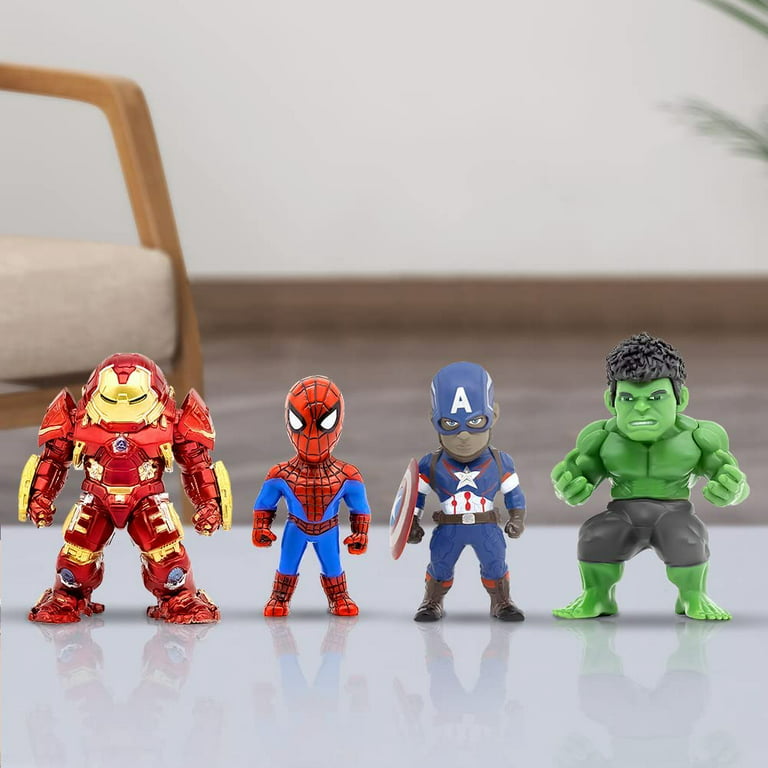 J&G Superhero Action Figures Sets | 6 PCS Marvel Superheros Hulk Iron Man  Captain America Spider-Man Action Figures | Decorations Gift Superhero Toys