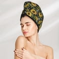 thumbnail image 2 of Yiaed Sunflowers Print Hair Cap with Button,Coral Fleece Hair Towel Wrap for Women Wet Hair,Quick Dry Turban for Wet Hair Long Thick Hair, 2 of 5