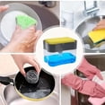 thumbnail image 2 of Dispensador de jabón para platos, exprimidor de detergente para fregadero de cocina, bomba de líquido de prensa manual y soporte para esponja, 2 of 5