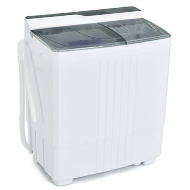 YYAo Washer and Spinner Combo, Laundry Washing Machine, Twin Tub Portable Washing Machine with Timer Control and Drain Pump for Apartment-Gray