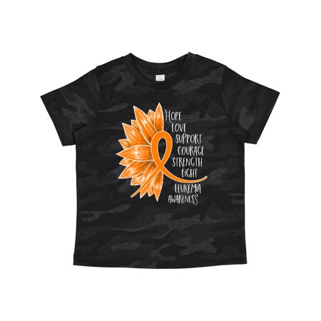 

Inktastic Leukemia Awareness Orange Sunflower Ribbon Gift Toddler Boy or Toddler Girl T-Shirt